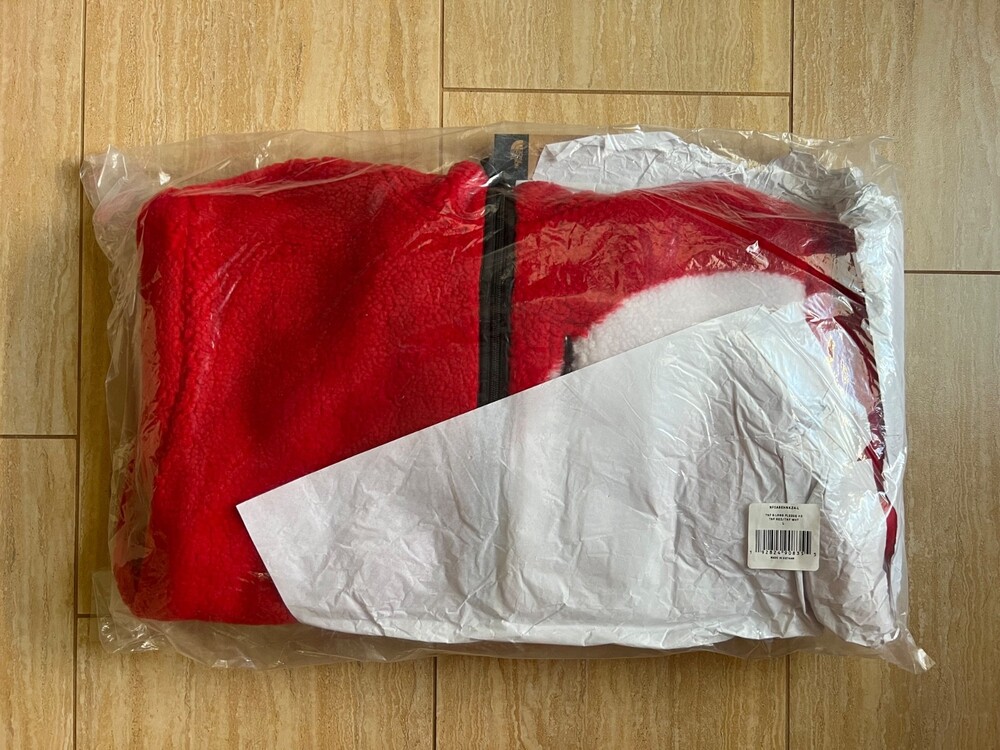 Supreme X The North Face S Logo Hooded Parka Fleece Jacket Red FW20 Size Large